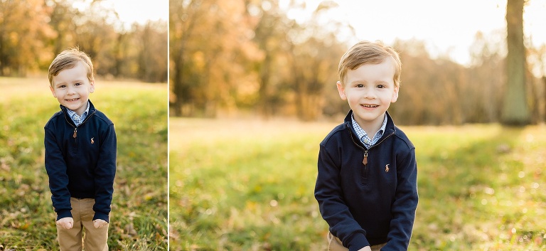 Sweet young boy looking mischievous into camera | KGriggs Photography