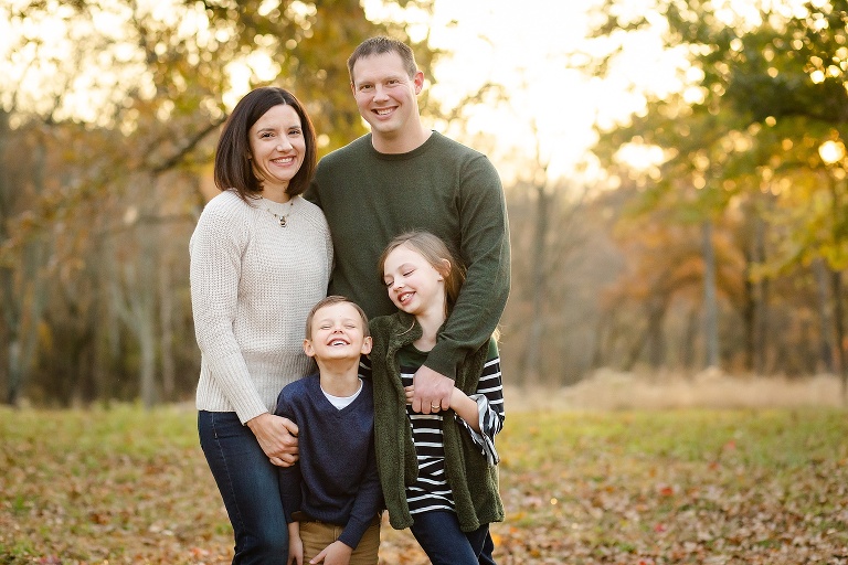 Family of four, both kiddos laughing | KGriggs Photography