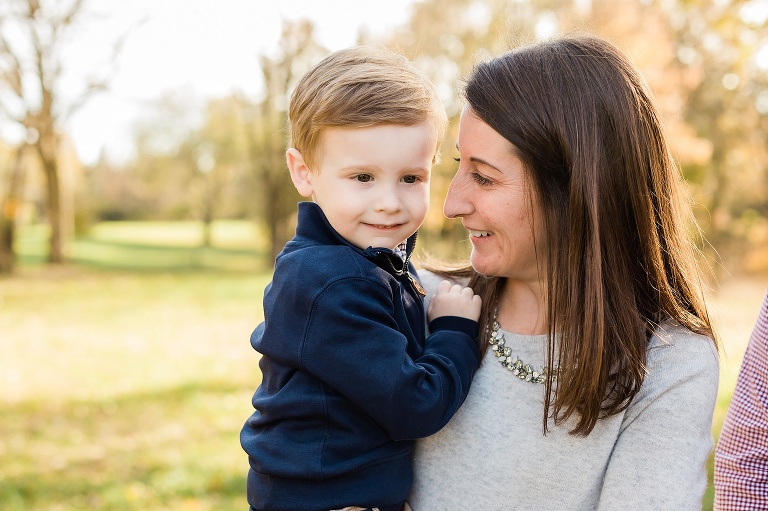 Mother looking at son during family photo shoot | KGriggs Photography