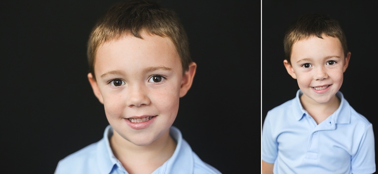 School photos of young boy wearing blue shirt | KGriggs Photography