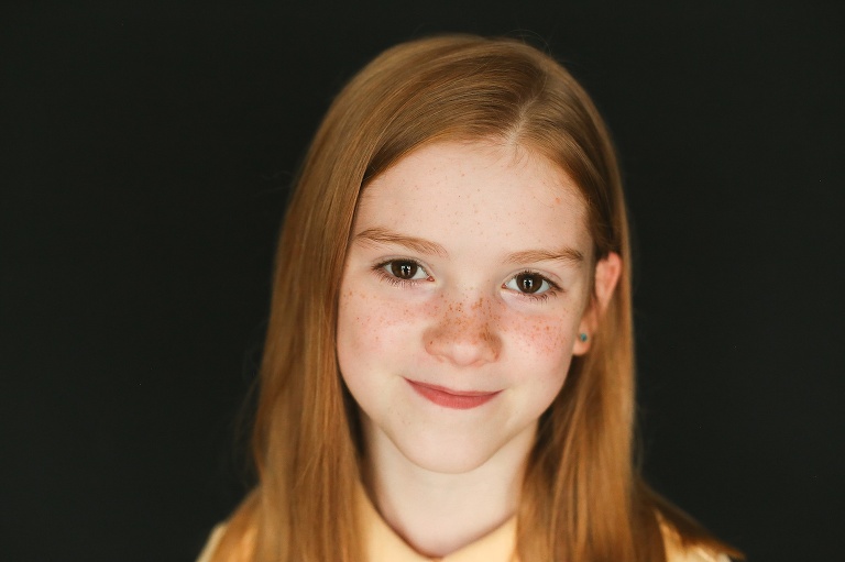 School Photo of young girl with red hair and freckles | STL School Photographer