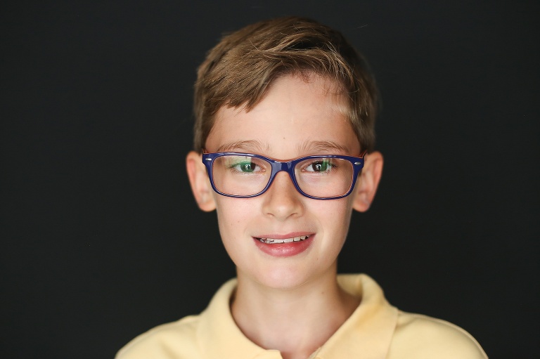 School Photo of teenage boy with glasses | St. Louis School Photographer