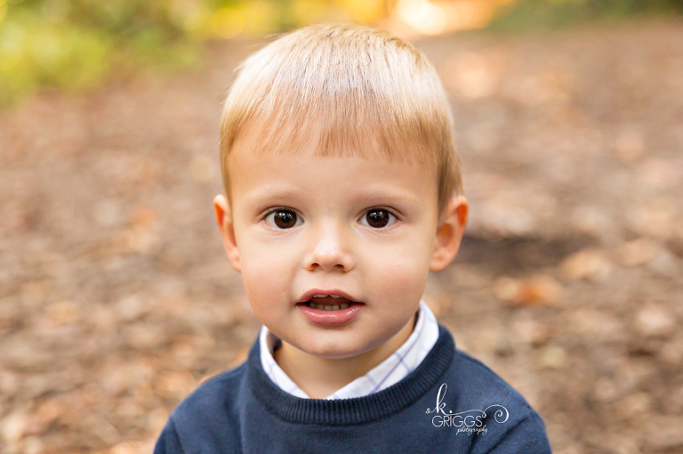 Close up photo of boy at Longview Farm Park | St. Louis Family Photographer