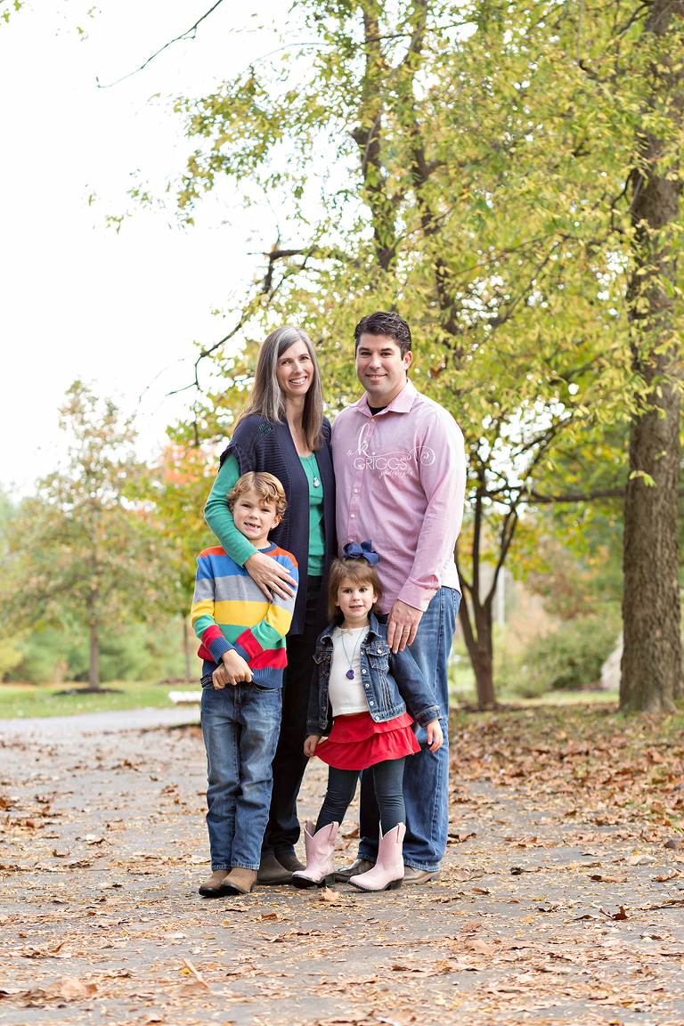 Family of 4 standing in park | St. Louis Photography