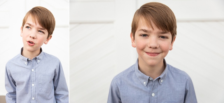 Pre teen boy looking at camera and smiling | KGriggs Photography