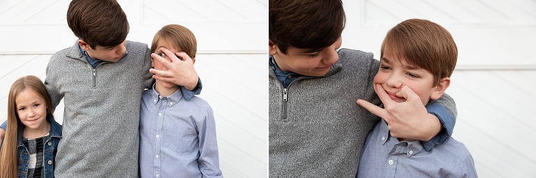 Siblings acting silly while having photos taken | KGriggs Photography