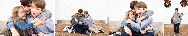 Three siblings acting silly during family photos | KGriggs Photography
