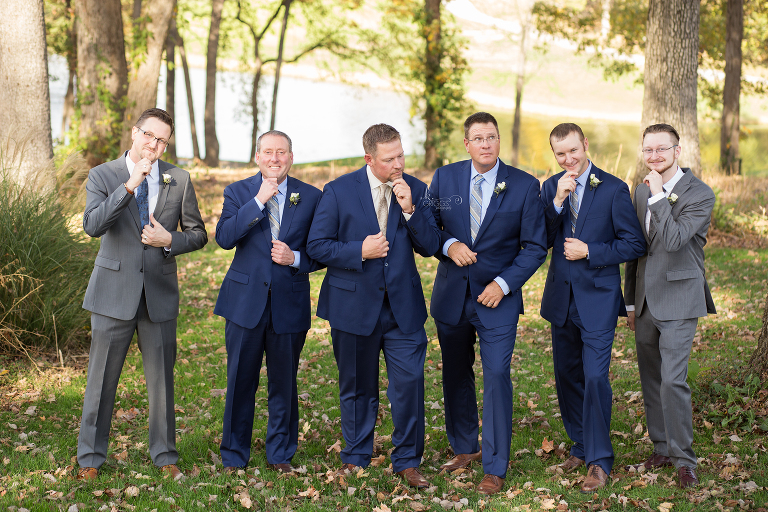 Groom and groomsmen being silly | St. Louis Photographer