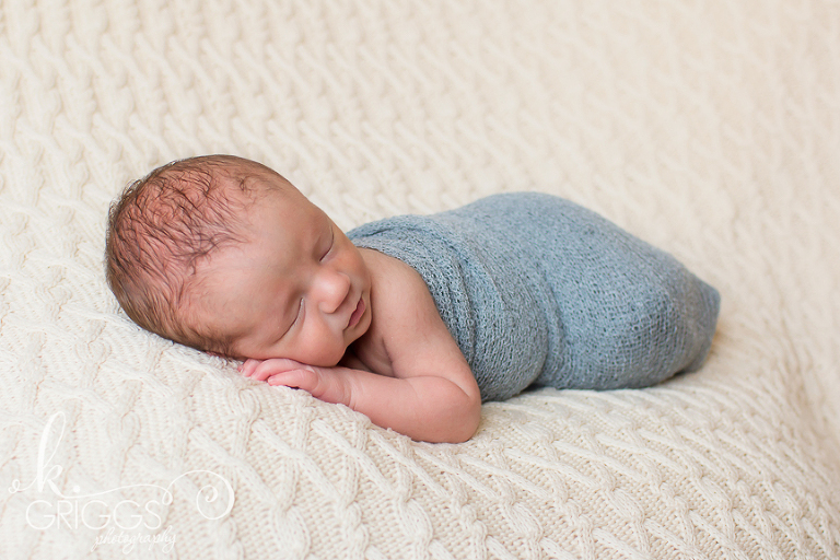St. Louis Newborn Photographer - KGriggs Photography - newborn boy on blanket