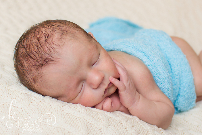 St. Louis Newborn Photographer - KGriggs Photography - newborn boy on blanket