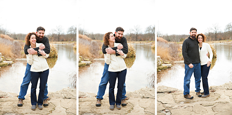 Three photos of couple standing on rocks | Glendale Photography