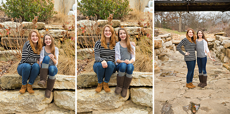 Three photos of sister sitting on rocks | Glendale Family Photographer