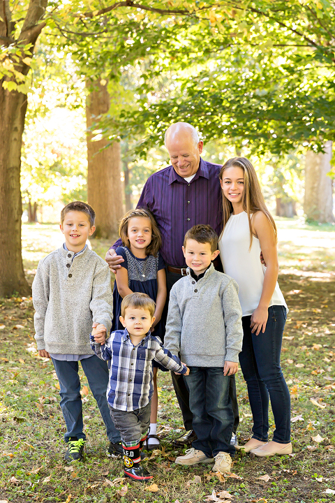 Grandpa with all his grandchildren {St. Louis Photographer}
