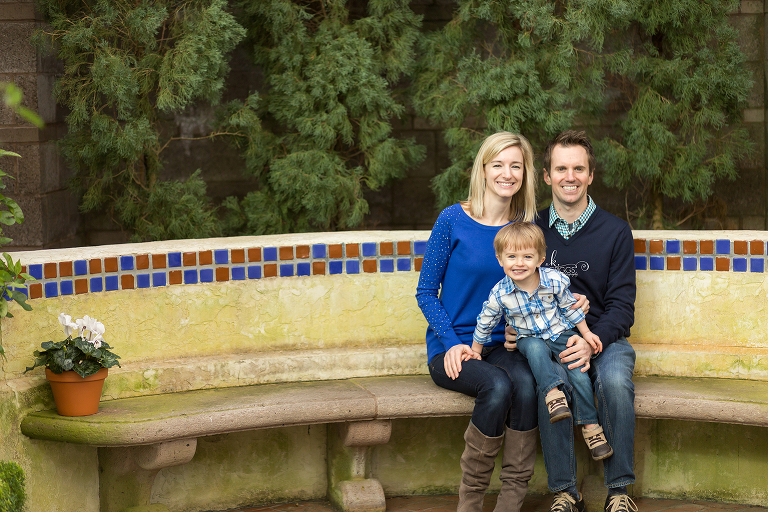 Family of 3 sitting for photo - St. Louis Photographer