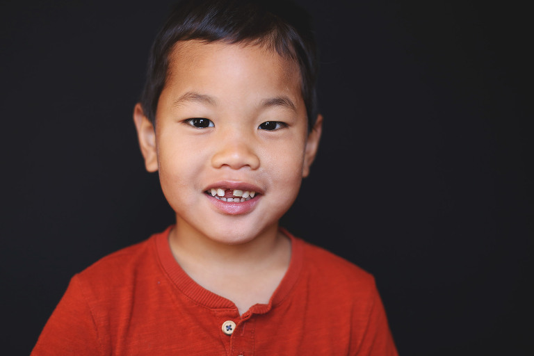Toddler boy smiling looking at camera | St. Louis School Photographer