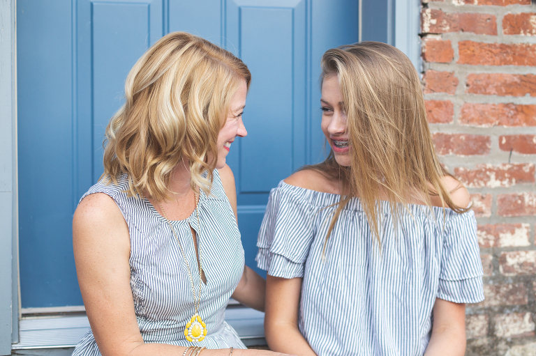 Mom and teen daughter sharing some time talking | St. Louis Photographer