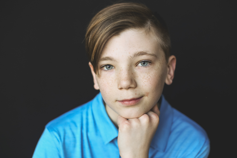 Young man looking at camera for school photo | St. Louis School Photographer