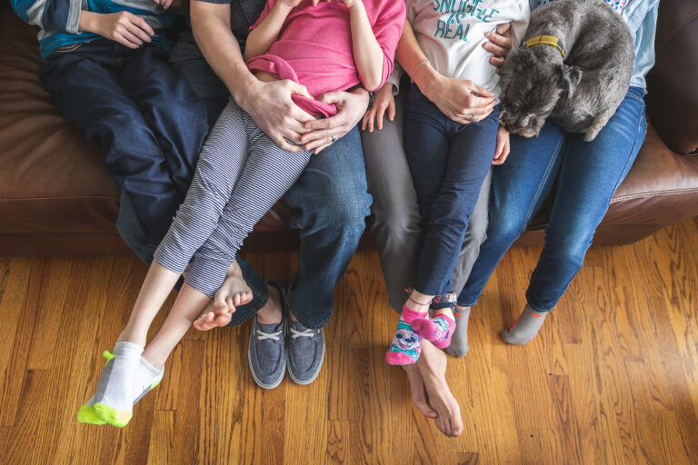 Legs and feet of a family of 6 | Kirkwood Photographer