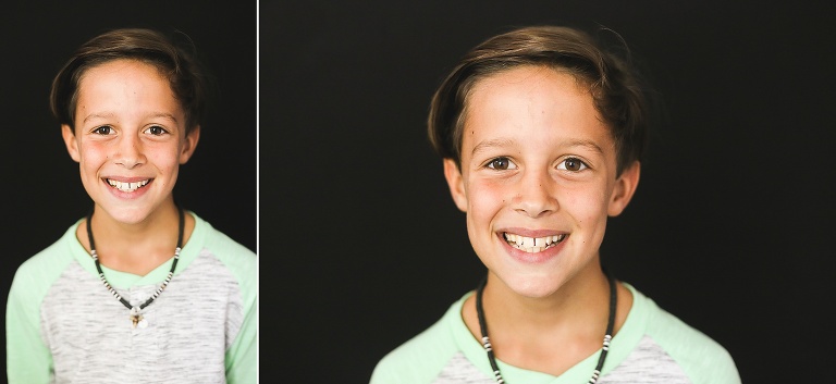 School Photo of boy smiling at camera | KGriggs Photography
