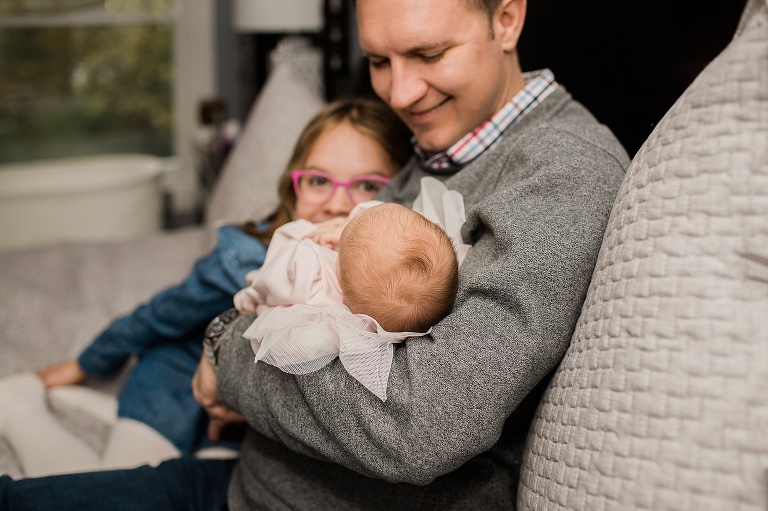 Two girls and their dad | St. Louis Newborn Photographer