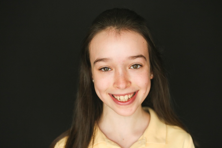 School photo of dark haired teenage girl | St. Louis School Photography