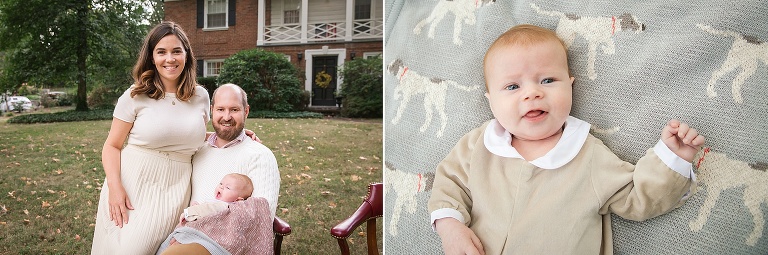 Two photos of a family and their baby | St. Louis Photography