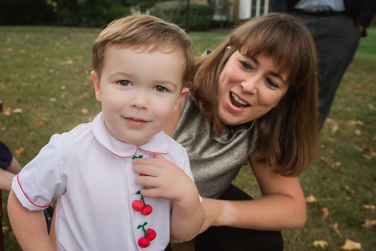 Young boy with cherries on his shirt | St. Louis Children's Photographer