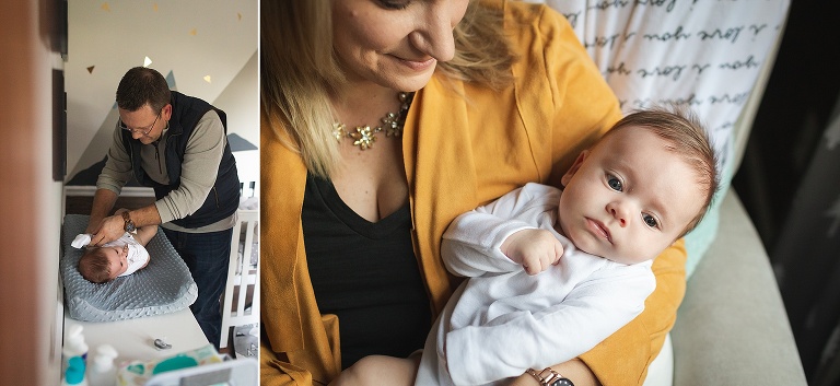 Two photos of mom & dad with new baby | KGriggs Photography