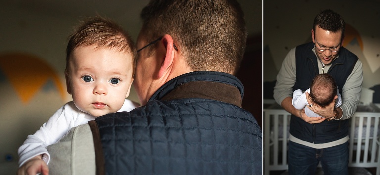 Dad and newborn son in nursery | KGriggs Photography