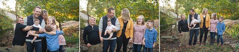 Three photos of family of six with new baby | KGriggs Photography