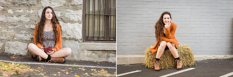 2 photos of older teen girl sitting | St. Louis Photography